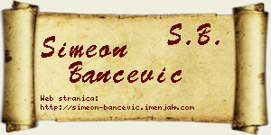 Simeon Bančević vizit kartica